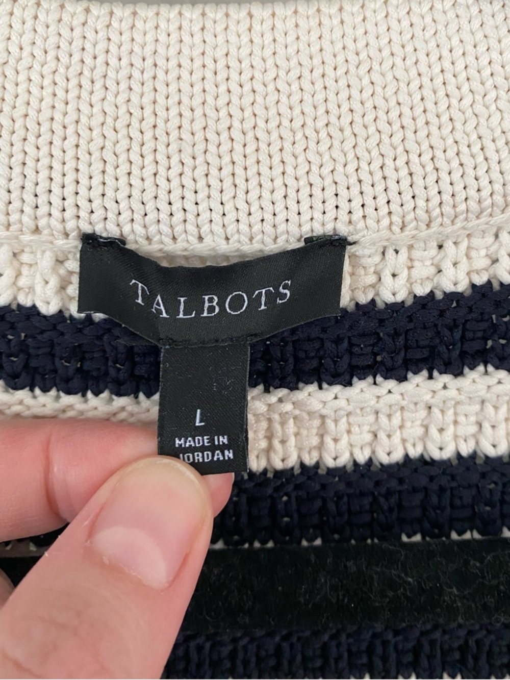 Talbots - Kate Striped Black & White Cardigan - Size Large - Picture 4 of 6
